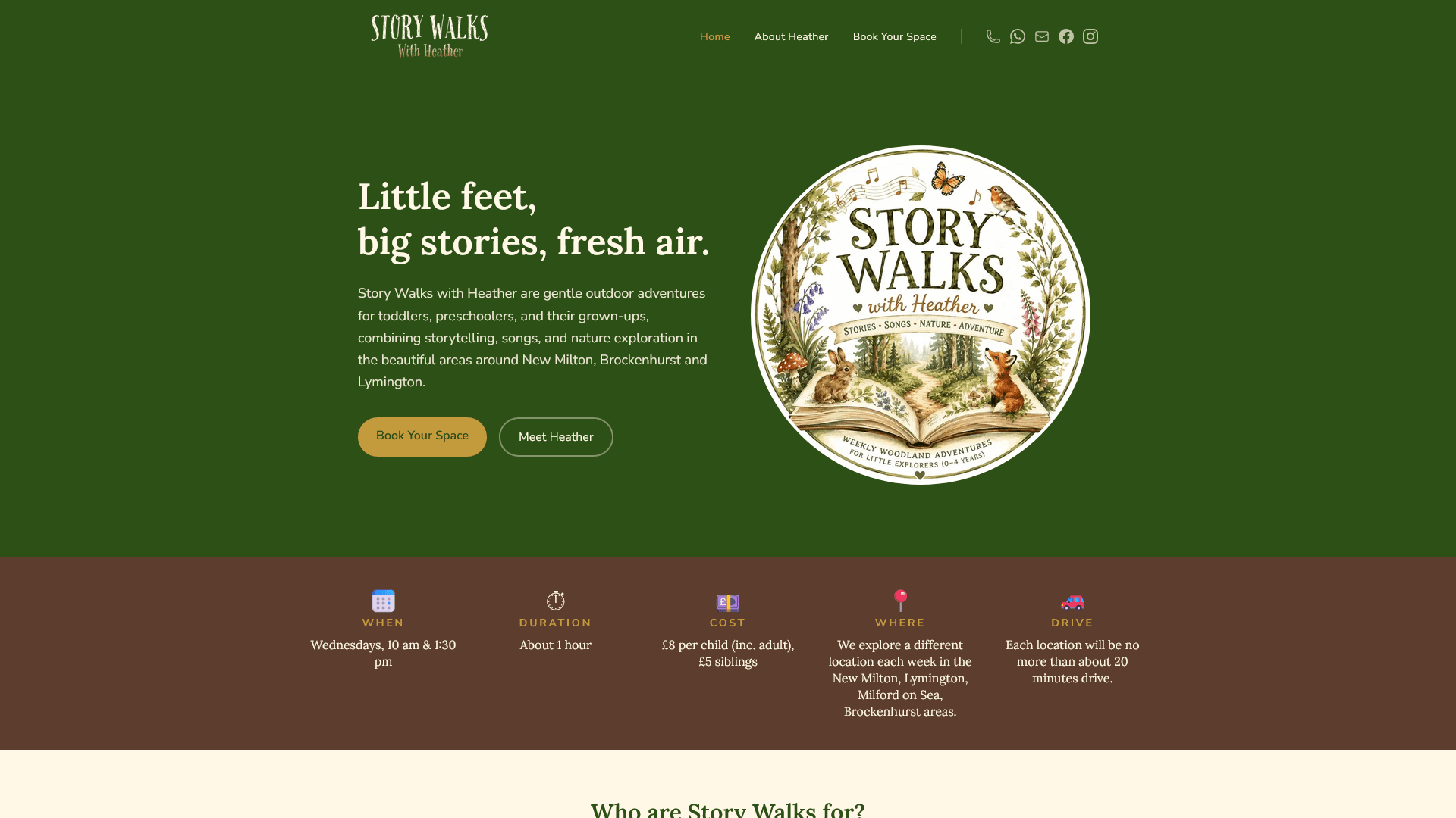 storywalkswithheather.com desktop view