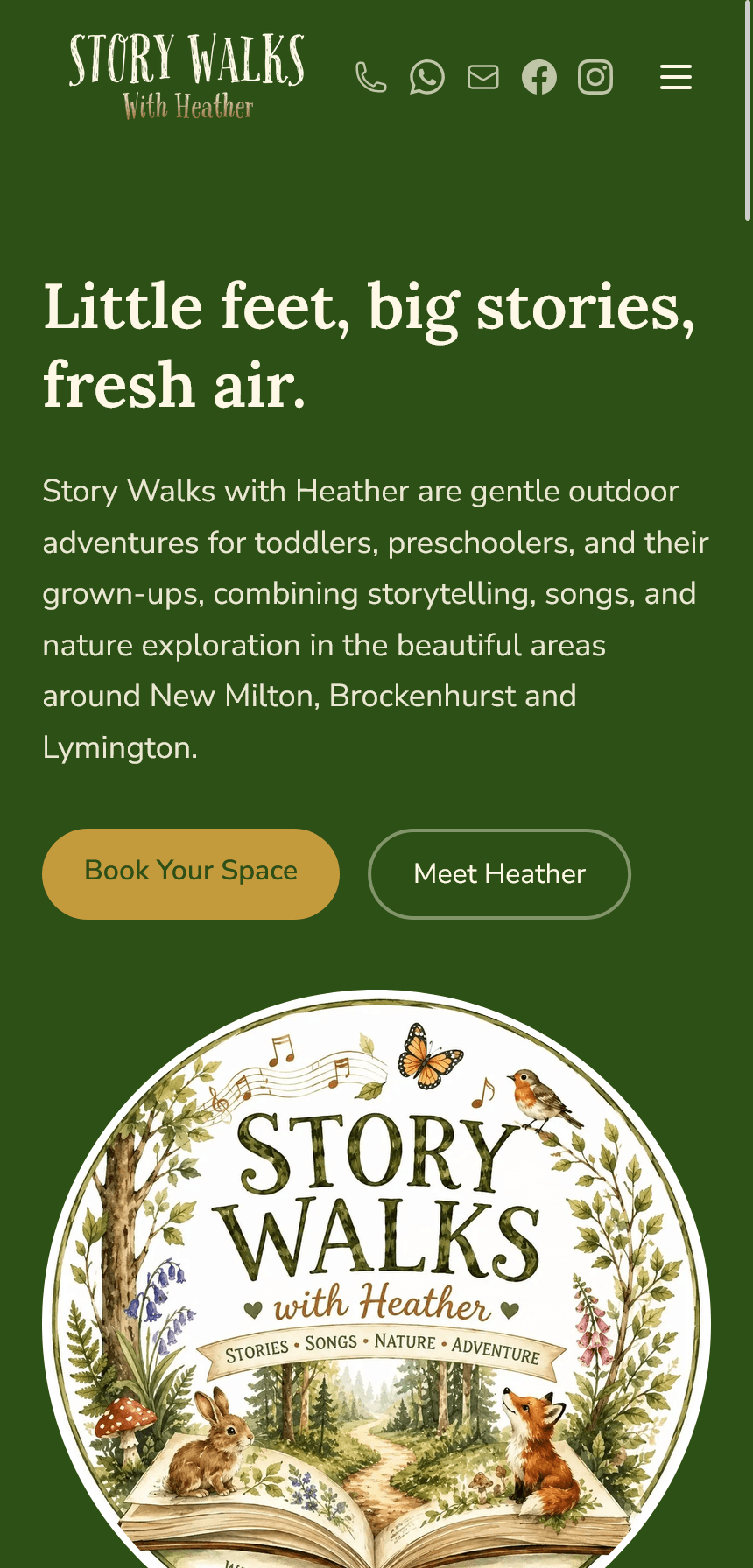 storywalkswithheather.com mobile view