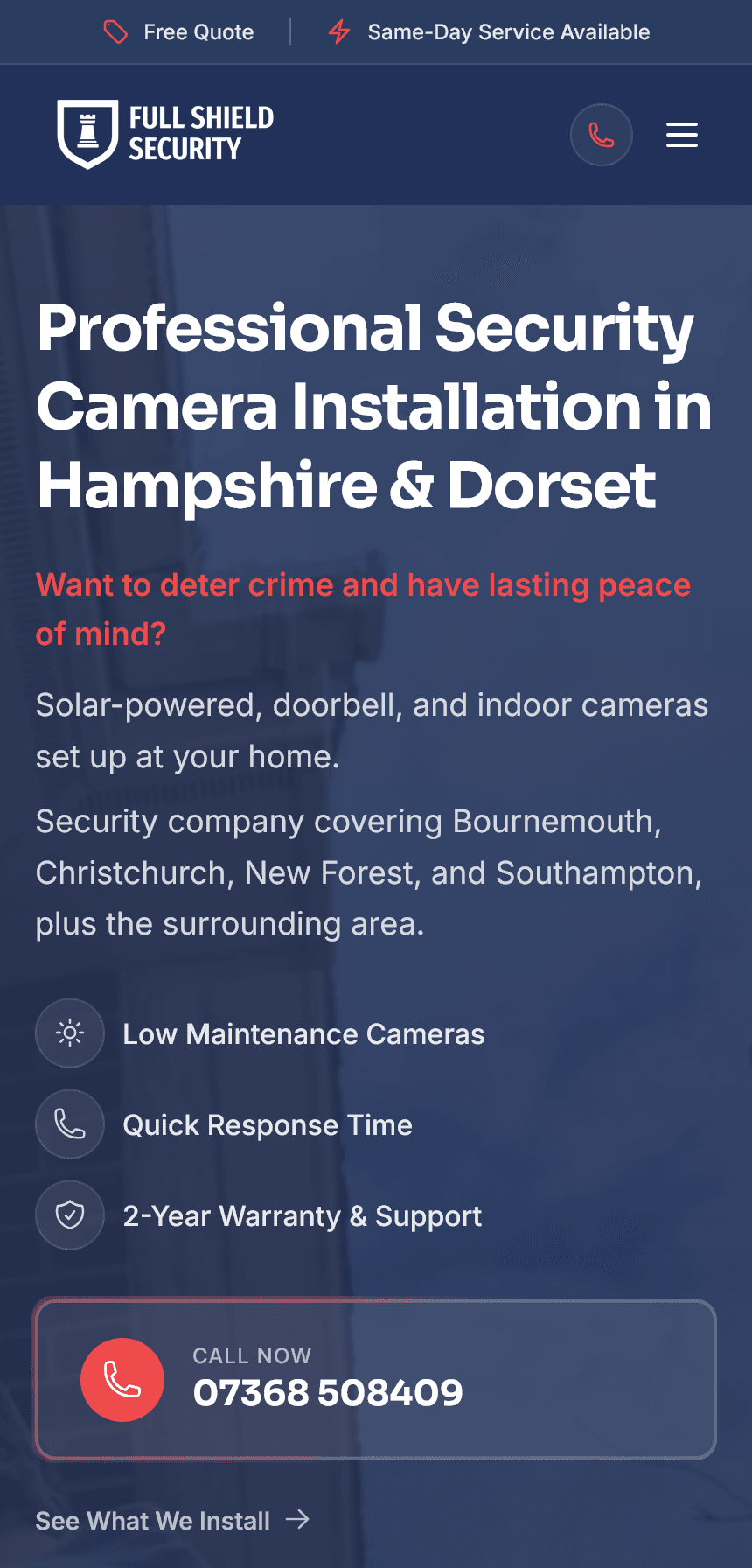 fullshieldsecurity.co.uk mobile view